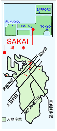 堺刃物産業分布図 